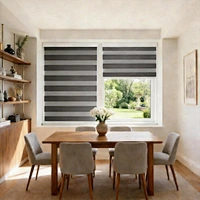 Pleated Zebra Blind With Cord, Light Filtering Zebra Shades for Home and Office